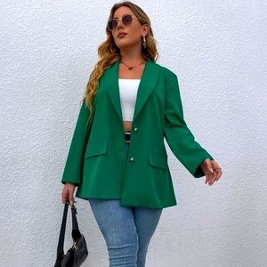 Green collared blazer